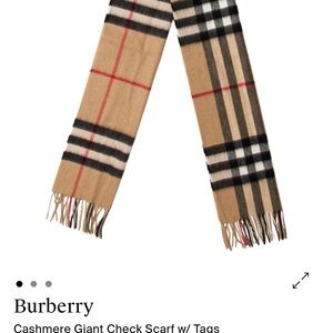 Burberry Tan and Black Check Cashmere Scarf